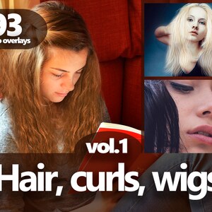 Hair & Wig PNG Overlays – Realistic Curls, Painted Hair and Digital Hairstyles for Photoshop, Retouching and Creative Projects