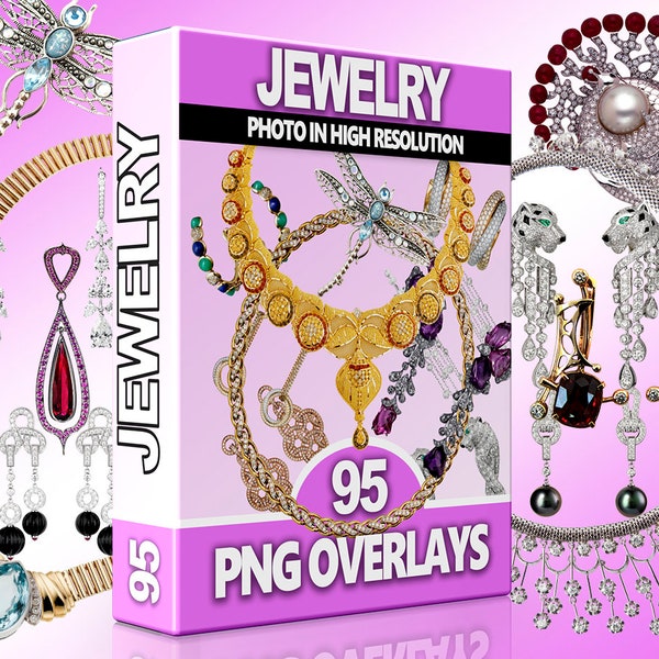Jewelry Overlay, Earrings PNG, Clipart Necklace, Wedding Decorations, Wedding Overlays, Scrapbooking Jewelry, Transparent, Digital Download