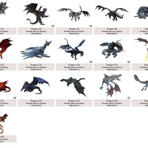 Dragon PNG Overlays Fantastic Creatures Cliparts Wild - Etsy