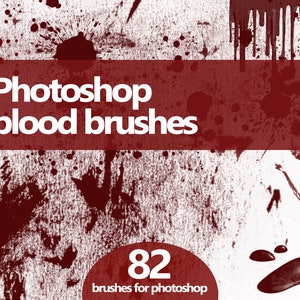 Blood Photoshop Brushes – ABR Splatter, Drops & Stain Brush Set for Horror, SFX and Halloween Digital Art