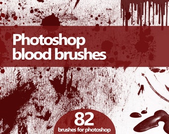 Photoshop blood brushes, Blood ABR, Blood drops, Blood stains brushes, Realistic Photoshop blood, Digital abr