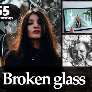 Broken Glass PNG Overlays – Realistic Shattered Glass Effects for Photoshop, Portrait Retouching & Cinematic Photo Editing