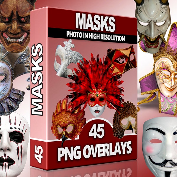 Masks Overlays png, Carnival masks Clipart, Scary masks, Scrapbooking masks, Mask Overlay, Transparent, Composite Photos, High resolution