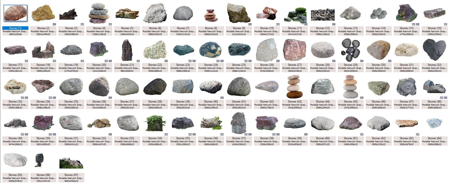 Stones PNG Overlays Rocks Cliparts Landscape Digital - Etsy