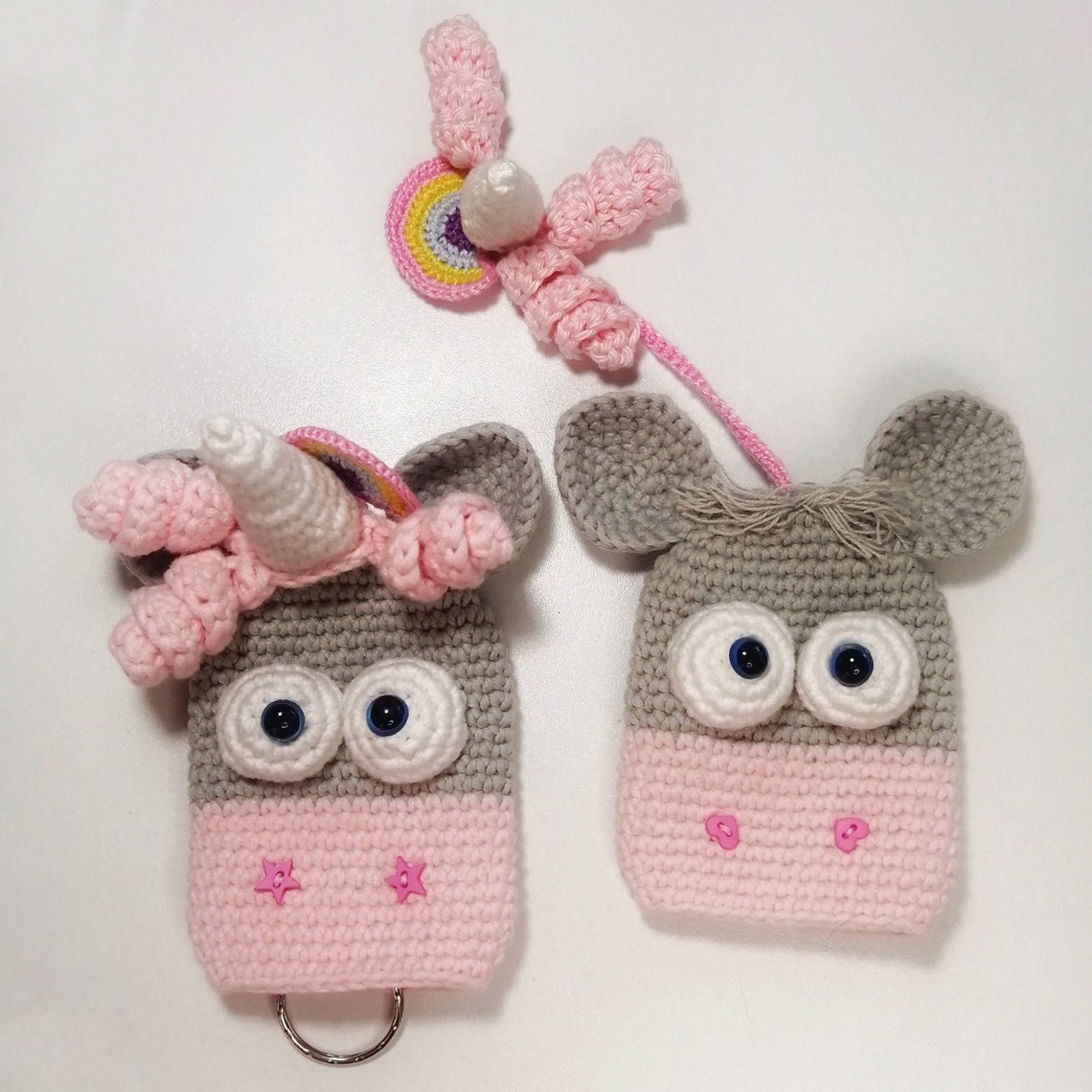 Unicorn Key Cover crochet instructions pattern PDF Key Etsy