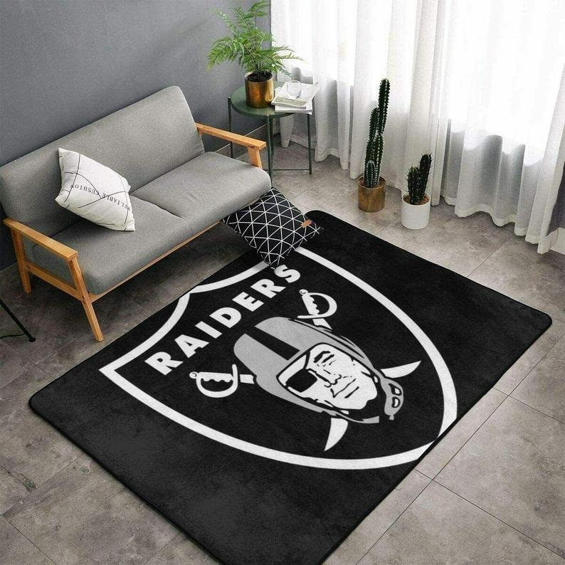 Las Vegas Raiders Rugs AntiSkid Area Rug Living Room Bedroom Etsy