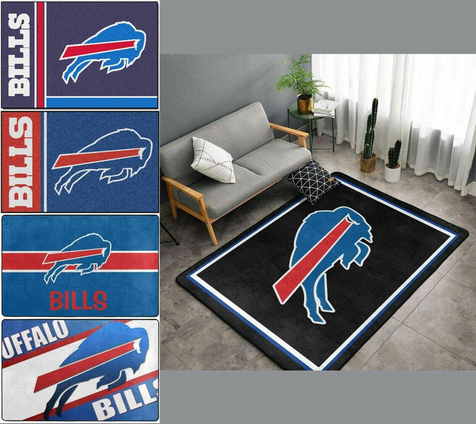 Buffalo Bills Fluffy Rugs Living Room Bedroom Floor Mat Rug Etsy