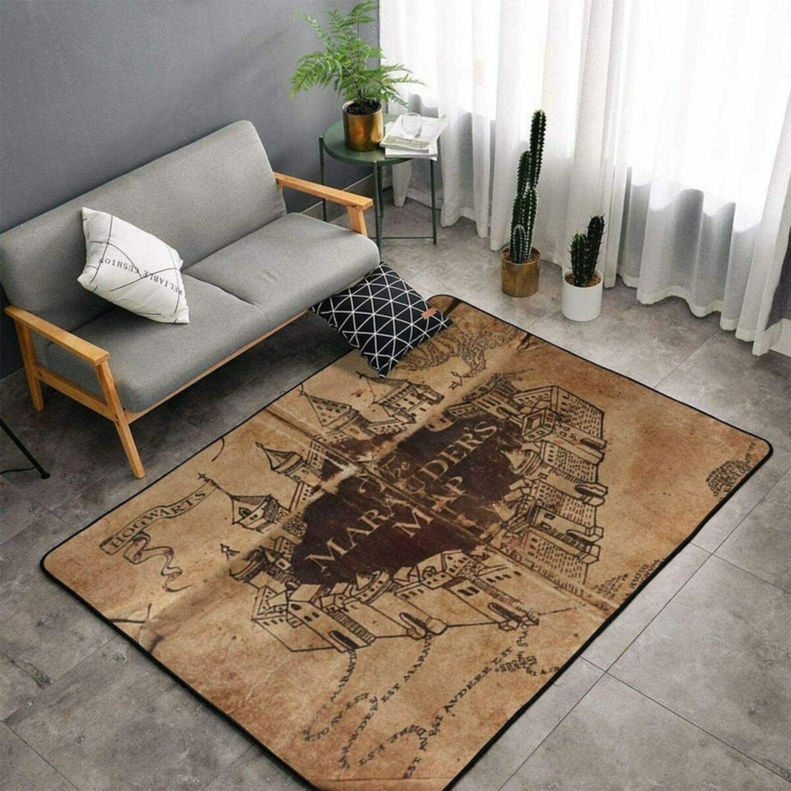 Harry Potter Marauder's Map Rug Area Rug Decorative Etsy