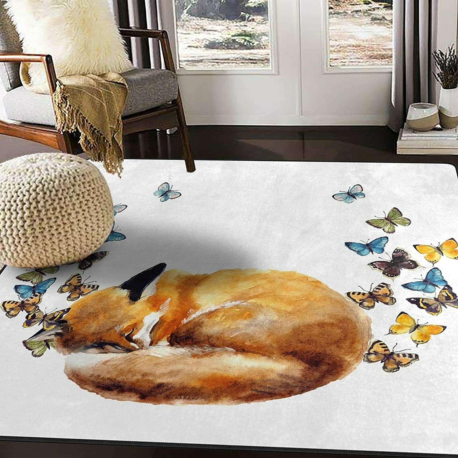 Fox Rug Rug Decorative Floor Mat Carpet Rug Carpet Rug Etsy