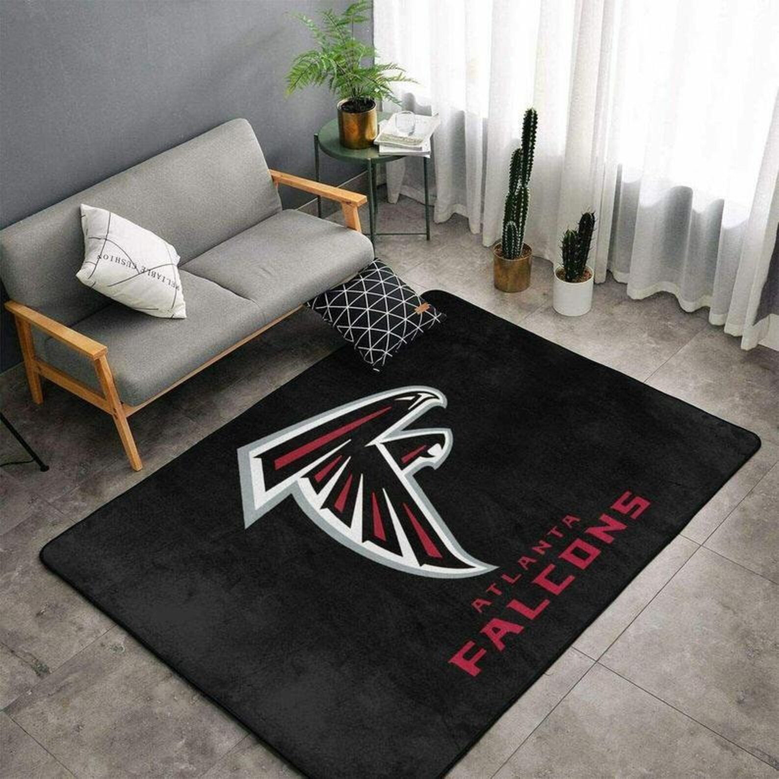 Atlanta Falcons Fluffy Rug Area Rug Decorative Floor Mat Etsy