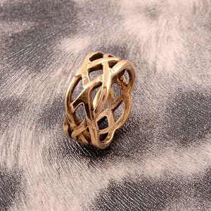 Celtic Band Ring,Hand Woven Ring,Braided Gold Ring,Handmade Ring,Layered Ring,Thumb Ring,Unisex Silver Ring,Brass Band Ring,Gift Ring