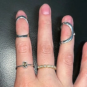 Arthritis finger splint adjustable sterling silver 925 or bronze one piece Brass