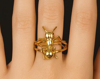 刻印入りアリリング · 14Kゴールドアリシグネットリング · 昆虫リング