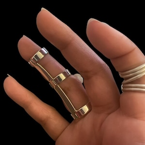 Arthritis finger splint for bending sideways lateral deviation sterling silver 925, brass or copper ring for Ehlers Danols, EDS
