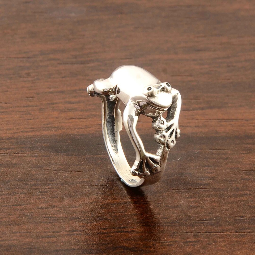 Frog Ring Statement Ringsolid Silver Ringgift Ringsilver - Etsy