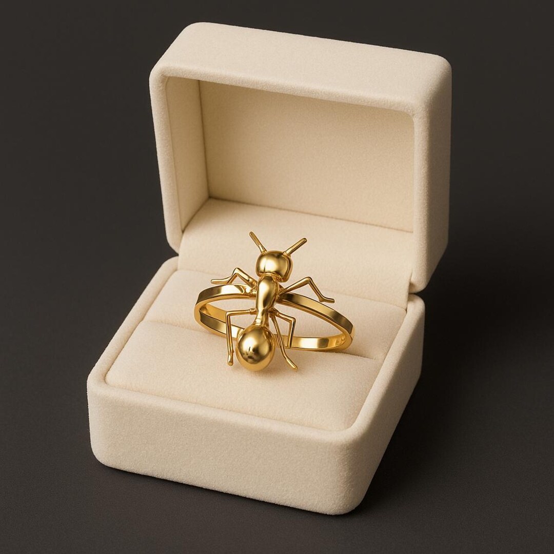 Vintage Brass Ant Ring With Insect Band – Creative Open Design ...