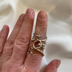 Arthritis finger splint for lateral deviation adjustable sterling silver 925 or yellow bronze, for EDS