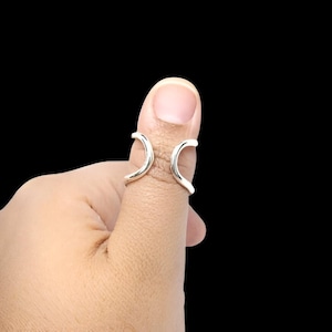 Arthritis finger splint for bcnding sideways lateral deviation sterling silver 925, brass or copper ring for Ehlers Danols, EDS