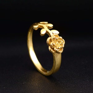 Flower Ring, 18k Gold Plated Ring, Floral Ring, Handmade Ring, Gold Flower Ring, Gift For Her, Gold Women Ring, Bridesmaid Gift, Dainty Ring