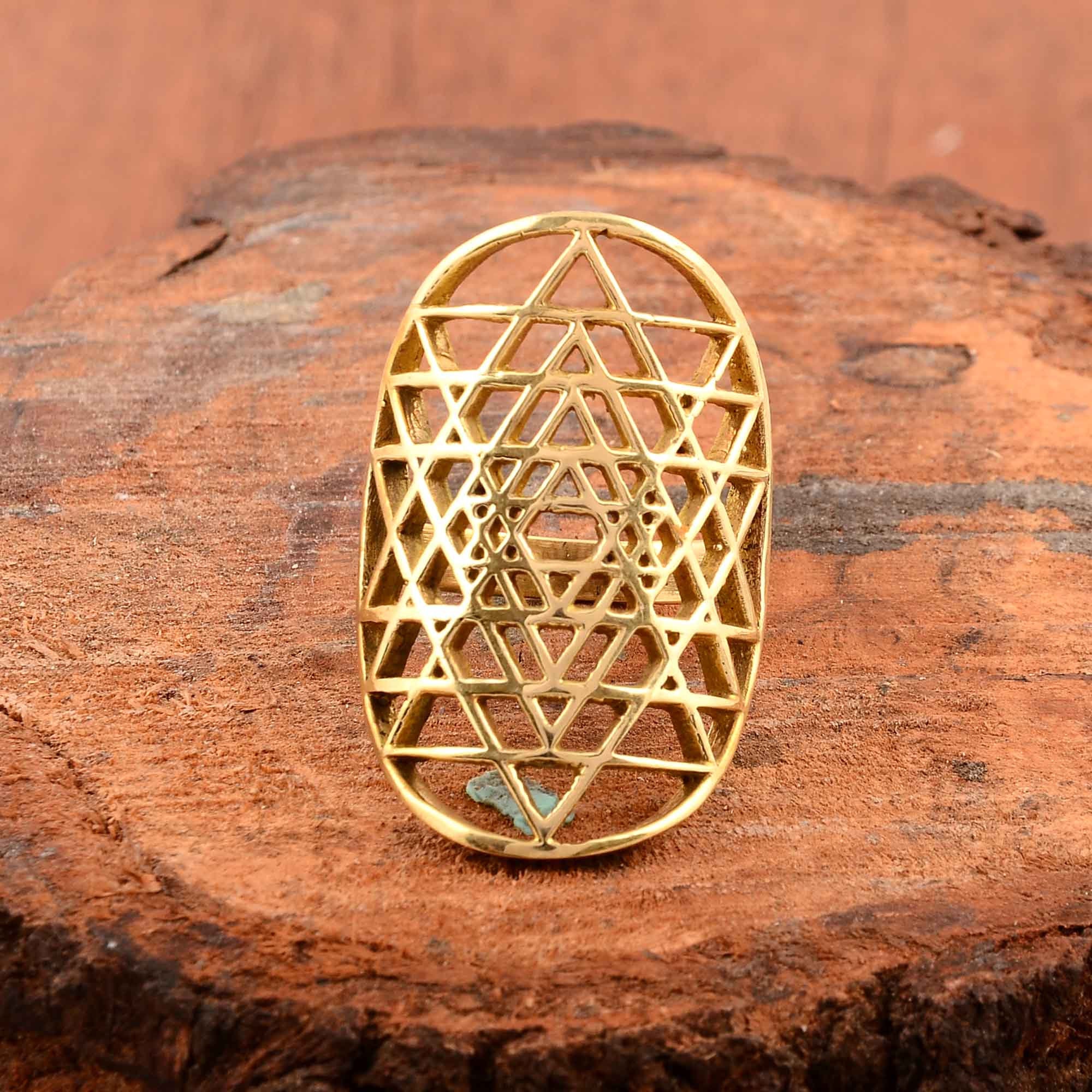 Sri Yantra Ring, Sacred Geometry Ring,gold Plated Ring,spiritual ...