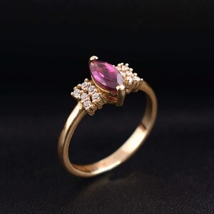 Amethyst Ring, 18k Gold Plated Ring, Minimalist Ring, Natural Amethyst, Statement Ring, Anniversary Gift, Amethyst Jewelry, Purpose Ring,