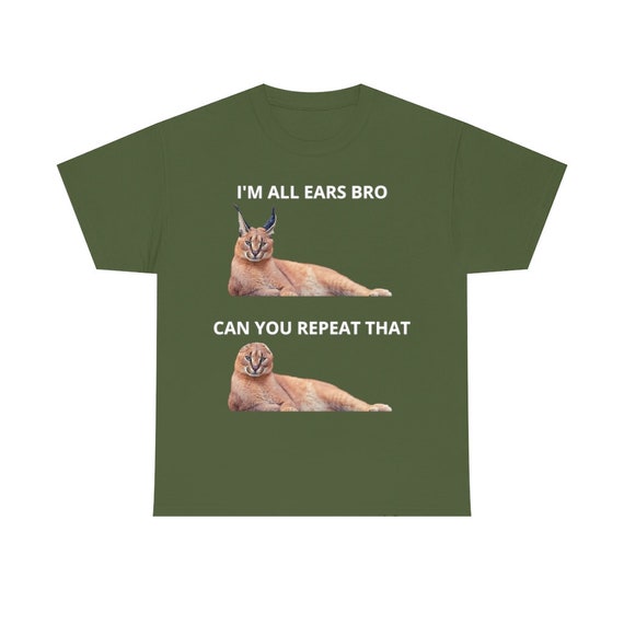 Big Floppa Meme Cat Caracal T-Shirt, Cool Funny Cats Caracal