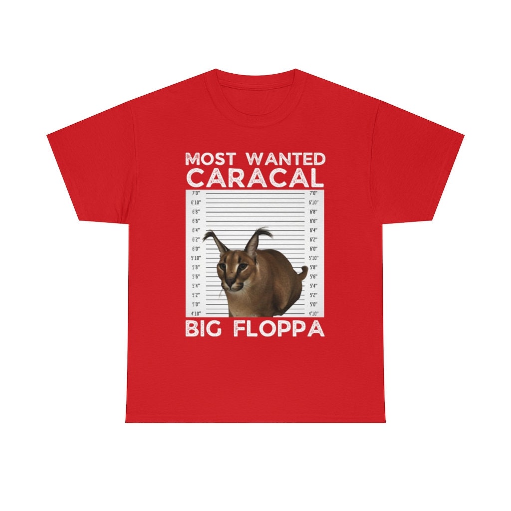 Big Floppa Meme Cat Caracal T-Shirt, Cool Funny Cats Caracals Glasses Gift,  Wild Animals Lover Birthday Christmas Presen