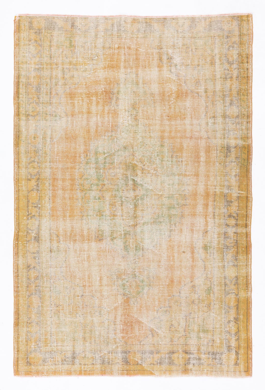 Vintage Turkish Rug, Faded Oushak Style Area Rug for Minimalist Modern ...