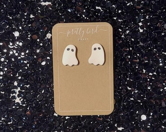 Spooky Ghost Studs | Handmade Stud Earrings | Halloween Statement Jewelry