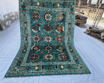8x6 Ft Rug, Large Afghan Waziri rug, Living Room Afghan Rug, Interior Rug, Hand Woven Wool Rug, Afghan Handmade Rug, Area Rug, Rug, Rugs
