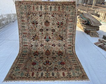 8x6 ft Rug, Large Afghan Sultani rug, Living Room Afghan Rug, Interior Rug, Hand Woven Wool Rug, Afghan Handmade Rug, Area Rug, Rug, Rugs