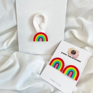 Rainbow polymerclay earrings, lgbt, pride, gifts for teachers.