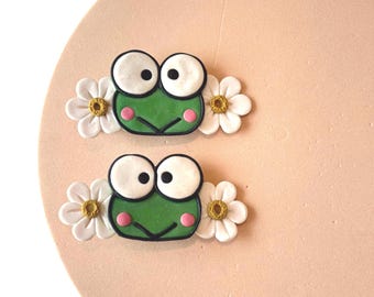 Handmade Polymer Clay  Hair Clips, Kawaii Hair Accessories