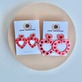 Pink heart  clay earrings-Jennifer&#39;s body movie earrings-Valentine&#39;s Day earrings-heart-Jennifer&#39;s body costume.