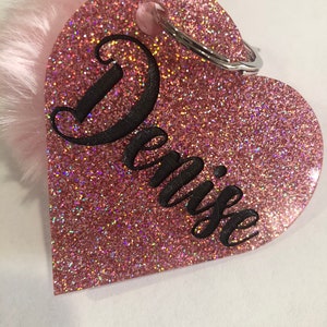 Personalized name keychain with Pom Pom