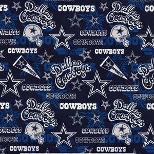 Tessuto in tela di cotone 100% con stampa retrò dei Dallas Cowboys, tagliato su misura