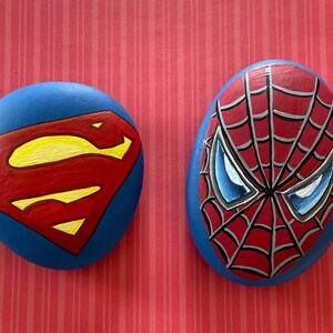 Superhero Custom Painted Rocks, Small Gift, Paperweight - Etsy