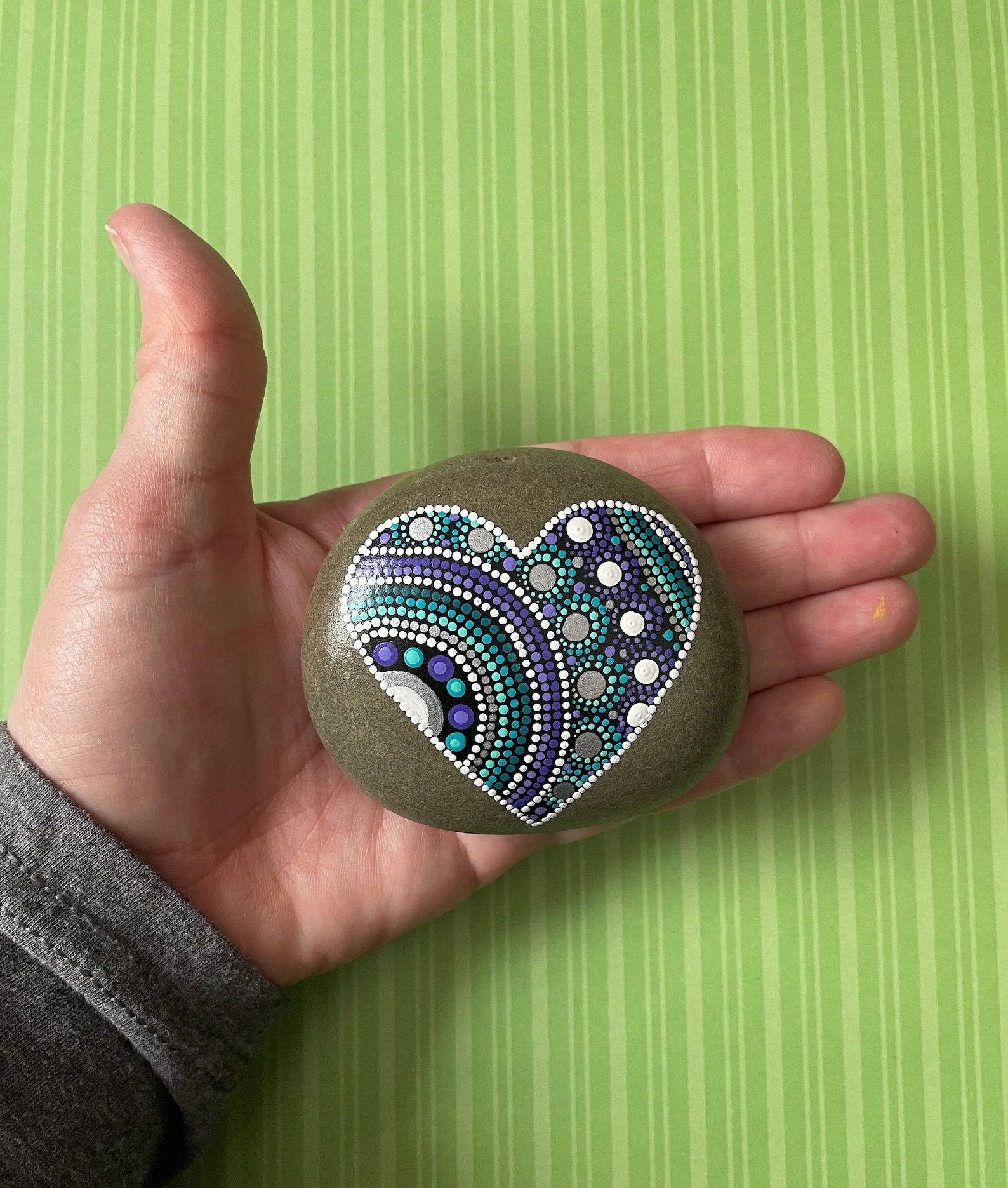 Custom Dot Art Mandala Heart Stones, Small Gift, Garden Decor - Etsy