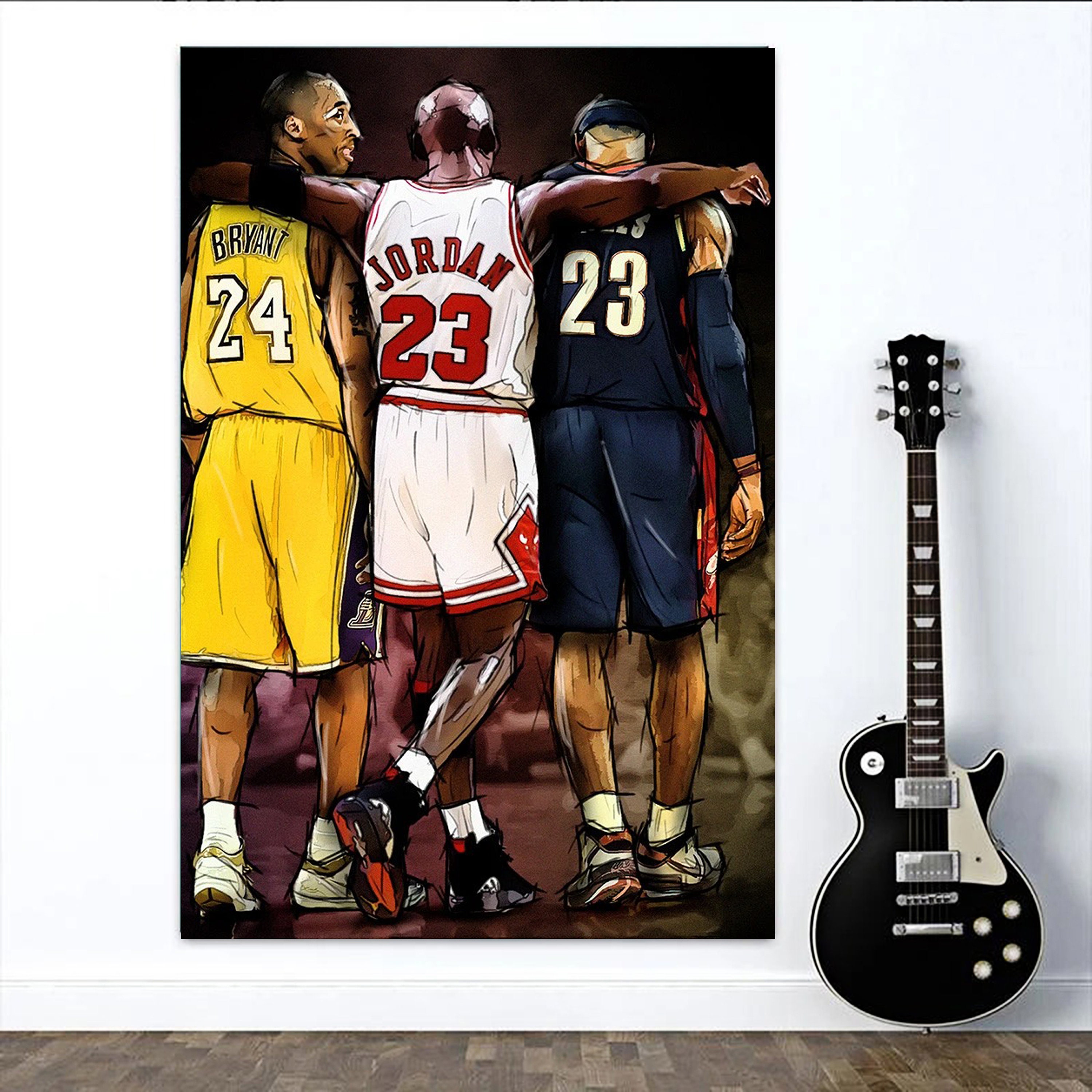 Gloss poster Kobe Bryant Michael Jordan LeBron James NBA Etsy