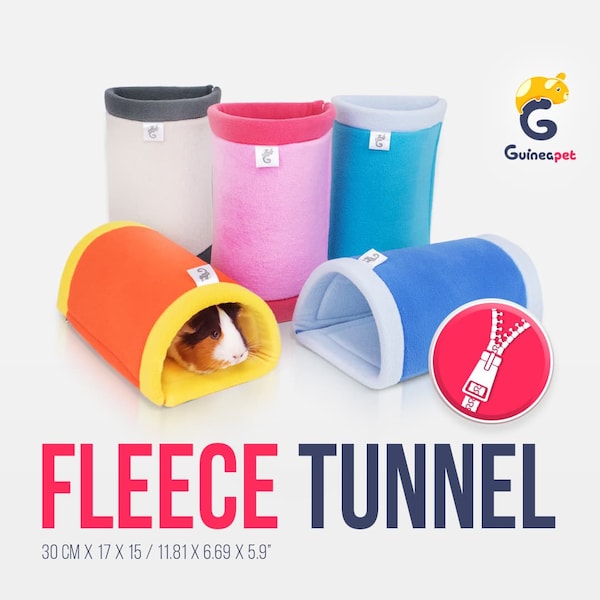 NEW! Guineapet® Fleece Tunnel with foam batting for Guinea Pigs, Chinchillas, Hedgehogs, Rats and other small pets.