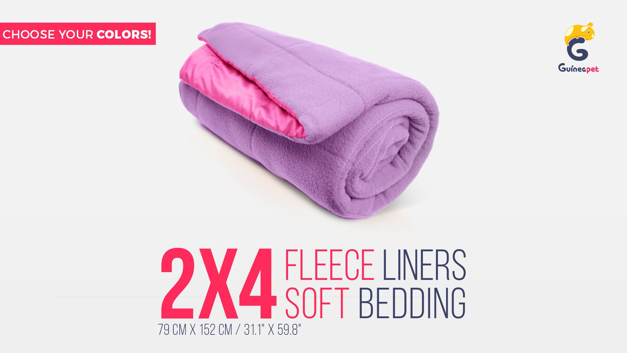 Guineapet® 2X4 C&C 4 Layers Fleece Cage Liner / Soft Bedding Liners f…