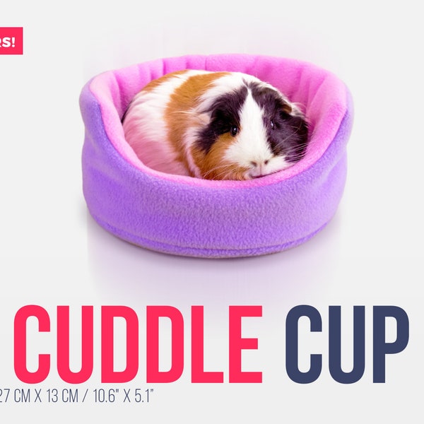 Gobelet câlin / petit lit Guineapet® avec coussin pour pipi GRATUIT inclus. Pour cobayes, lapins, chinchillas, hérissons, rats et autres petits animaux de compagnie.