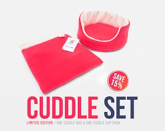 Guineapet Cuddle Set is the Perfect Gift - Fleece Cuddle Cup and Cuddle Bag for Guinea Pigs, Rabbits, Hedgehogs, Rats, and other small pets.