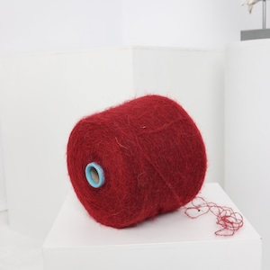 Alpaka/Wollgarn auf Kone, Garn für Handstricken und Maschinenstricken, Weben und Häkeln, je 100g/3.52oz, Bordeaux Garn