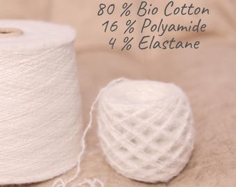 Biała organiczna włóczka z mieszanki bawełny: miękka, ekologiczna włoska włóczka dziewiarska