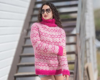 Alpaca Icelandic sweater , Lopapeysa alpaca sweater , Fair isle sweater , Regular fit alpaca sweater ,  Icelandic sweater B80