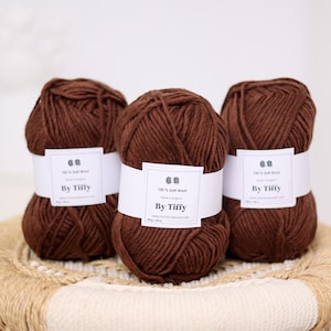 Super Bulky Brown Wool Yarn, Chunky Wool, Giant Pure Wool, Thick Knitting Yarn, Jumbo Felting Yarn, Natural Fiber Wool, Jumbo Yarn