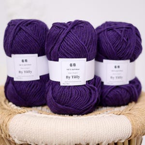 Super Bulky Purple Wool Yarn, Chunky Wool, Giant Pure Wool, Thick Knitting Yarn, Jumbo Felting Yarn, Natural Fiber Wool, Jumbo Yarn