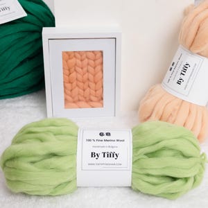 手紡ぎチャンキーヤーン 100g - 超バルキーフェルトメリノウールヤーン - 太い編み糸