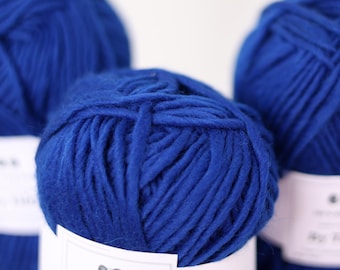 Royal Blue Soft Wool Yarn: Superwash Aran Knitting Yarn